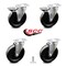 Service Caster 6 Inch Phenolic Wheel Swivel Top Plate Caster Set with 2 Brakes SCC-20S615-PHS-2-PLB-2 - alternate 7